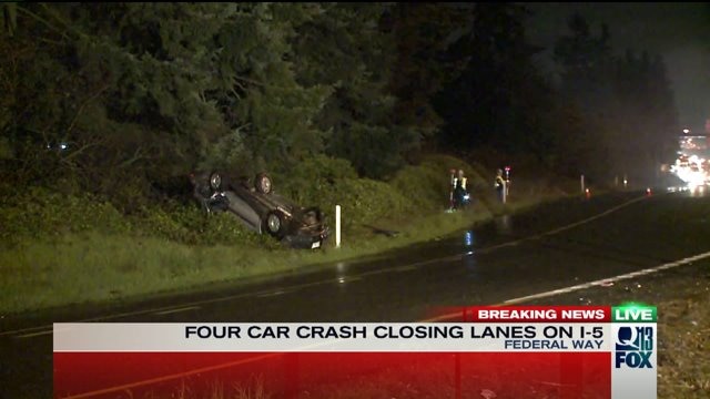 1 driver arrested in I-5 vehicle crash