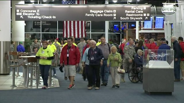 Welcoming home the first Honor Flight of the season