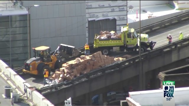 Overturned Semi On Hwy 99