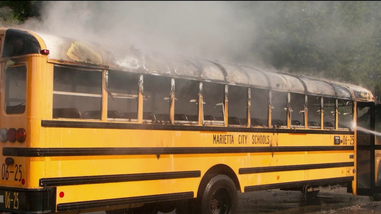 Marietta bus fire demo shows fast flame spread