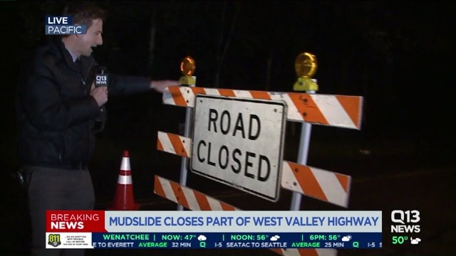 Mudslide blocks West Valley Highway