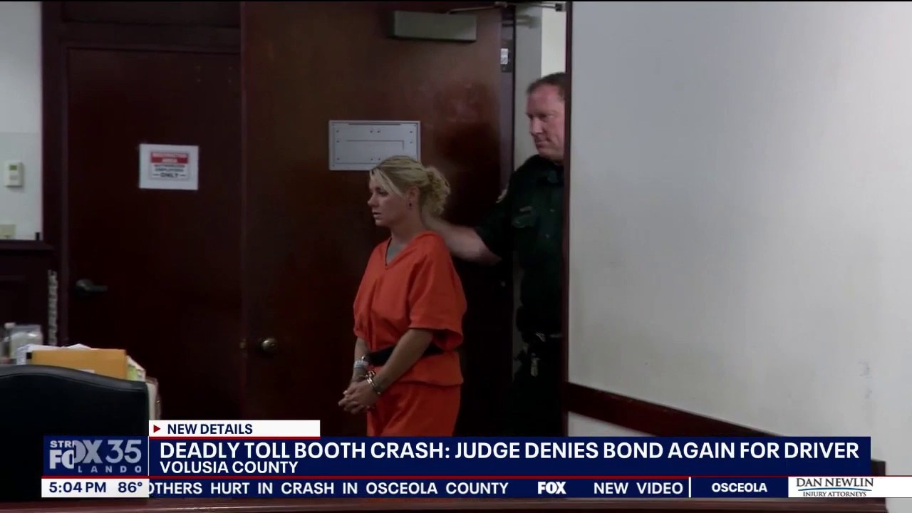 Woman accused of deadly DUI crash at toll booth held without bond**