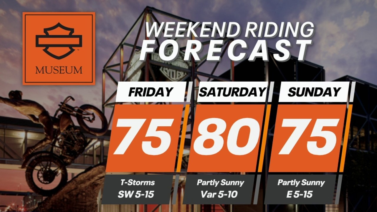 Weekend motorcycle riding forecast for June 5-7, 2026