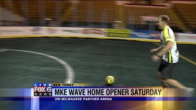 Carl plays soccer with the Milwaukee Wave ahead of home opener