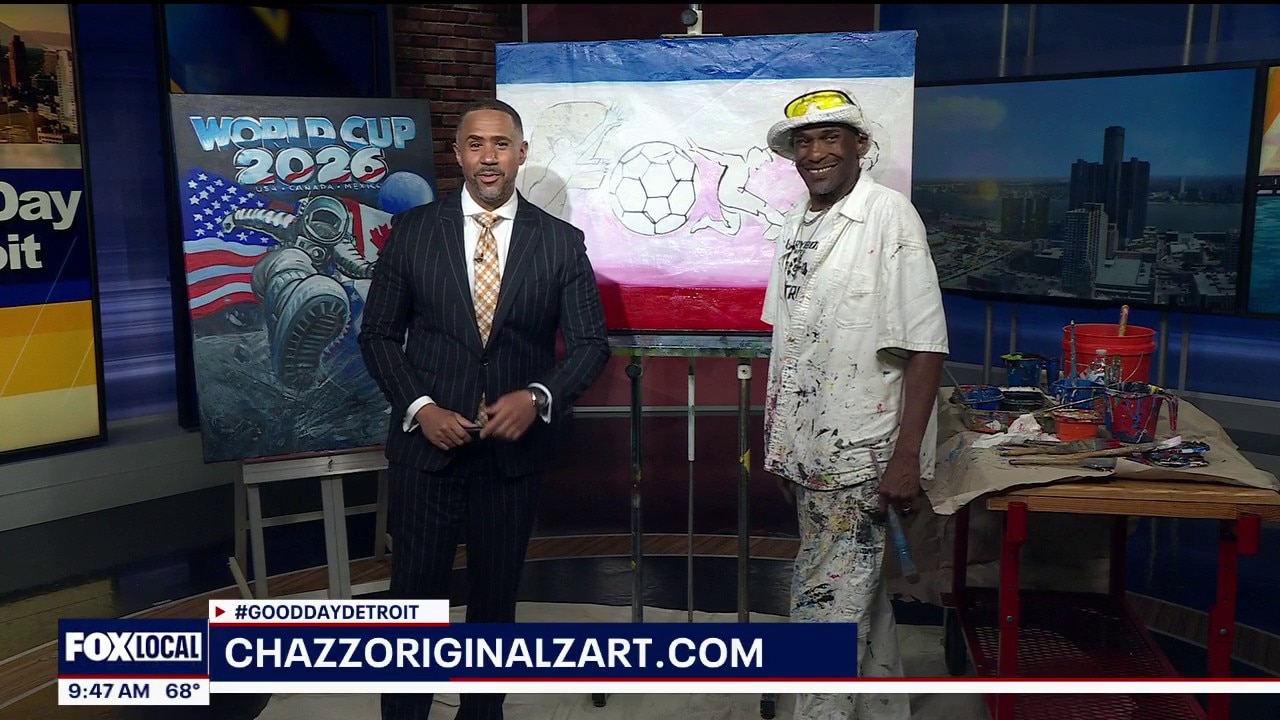 Detroit artist Chazz Miller's World Cup paintings on display at Anton Art Center