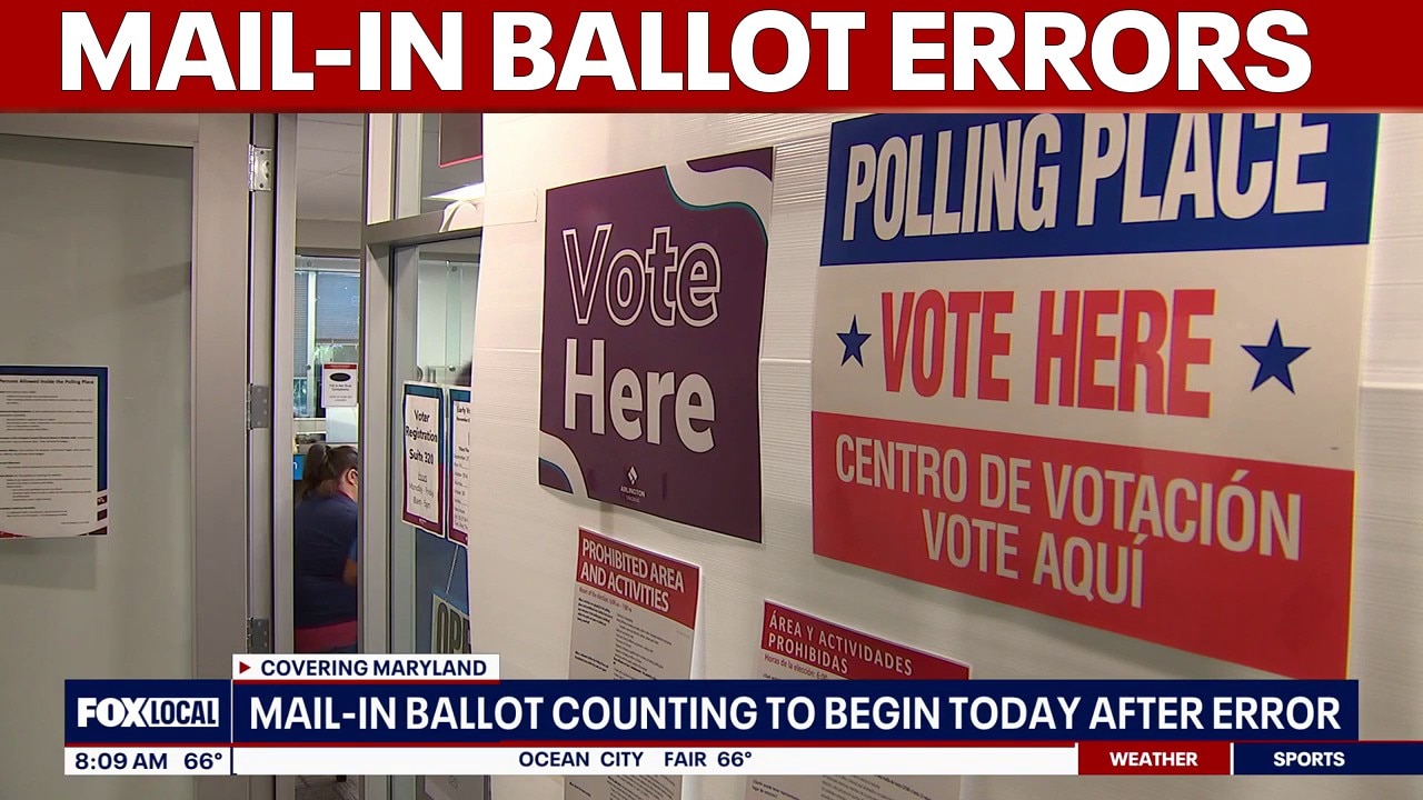 Maryland mail-in ballot counting begins after statewide errors