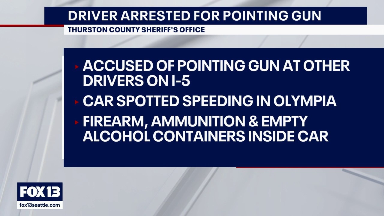 Thurston County driver accused of pointing gun at cars on I-5