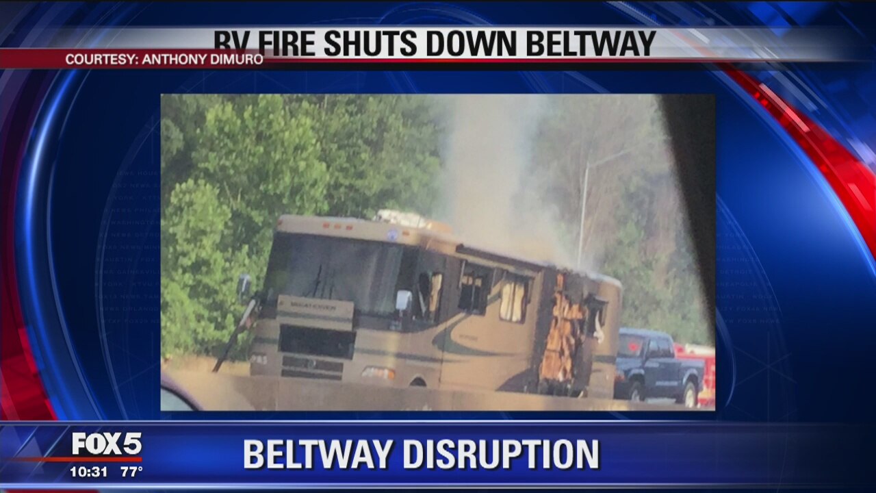 RV Fire shuts down Beltway