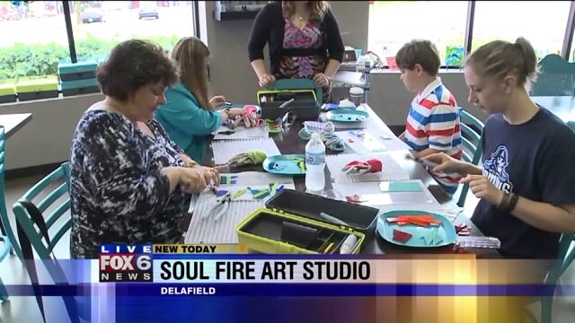 Kramp checks out Sould Fire Art Studio in Delafield
