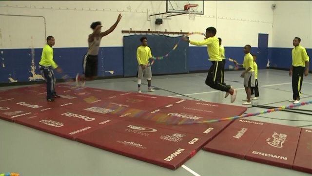 Kramp learns all about the Milwaukee Flyers Tumbling Team