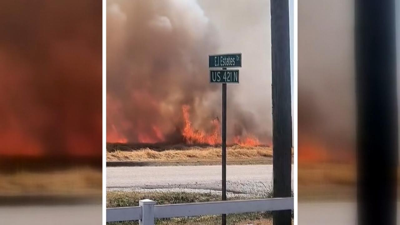 Seven acres of field burn in Broadway amid drought conditions