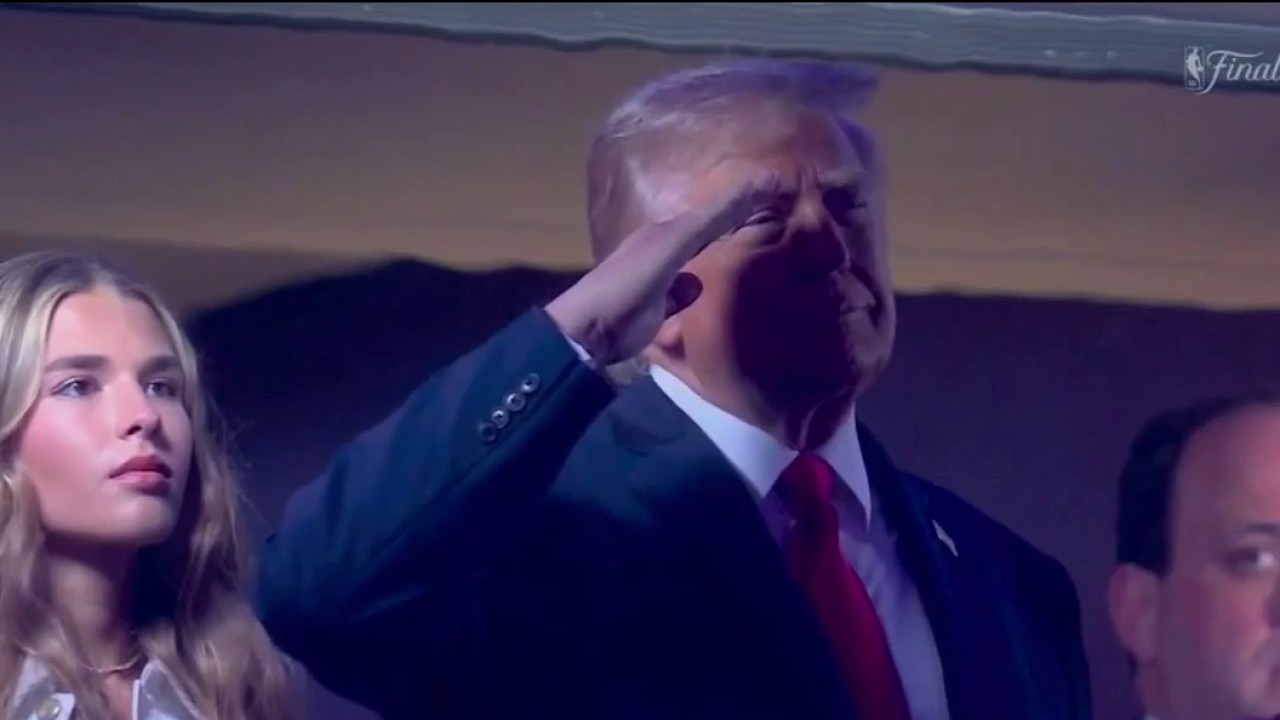 President Trump attends NBA finals game in New York City