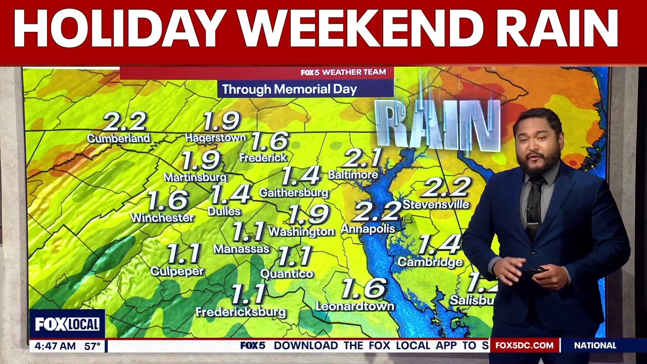 DC weather: Showers Friday as wet Memorial Day weekend moves in