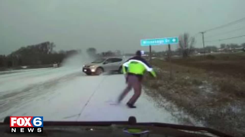 Deputy almost hit