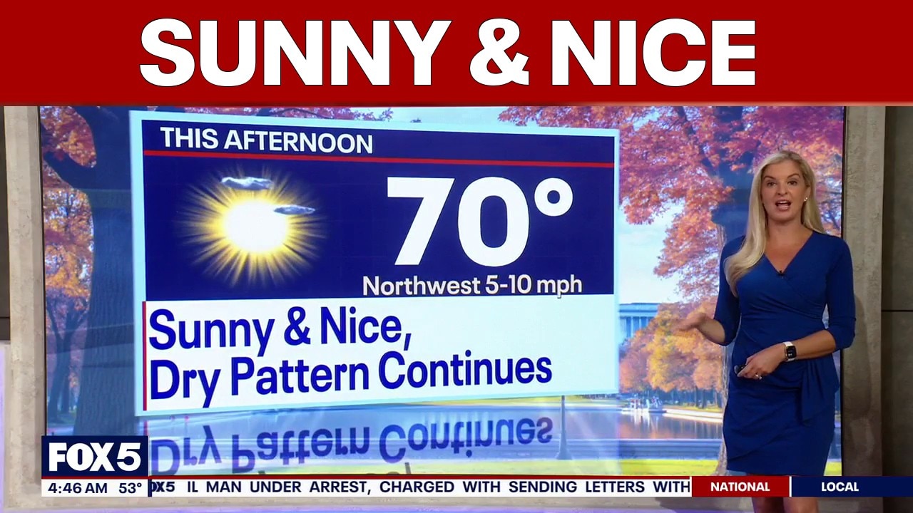 DC weather: Sunny Tuesday with clear skies and highs near 70 degrees