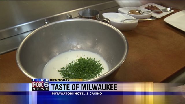 Executive chef at Dream Dance Steak does a cooking demonstration