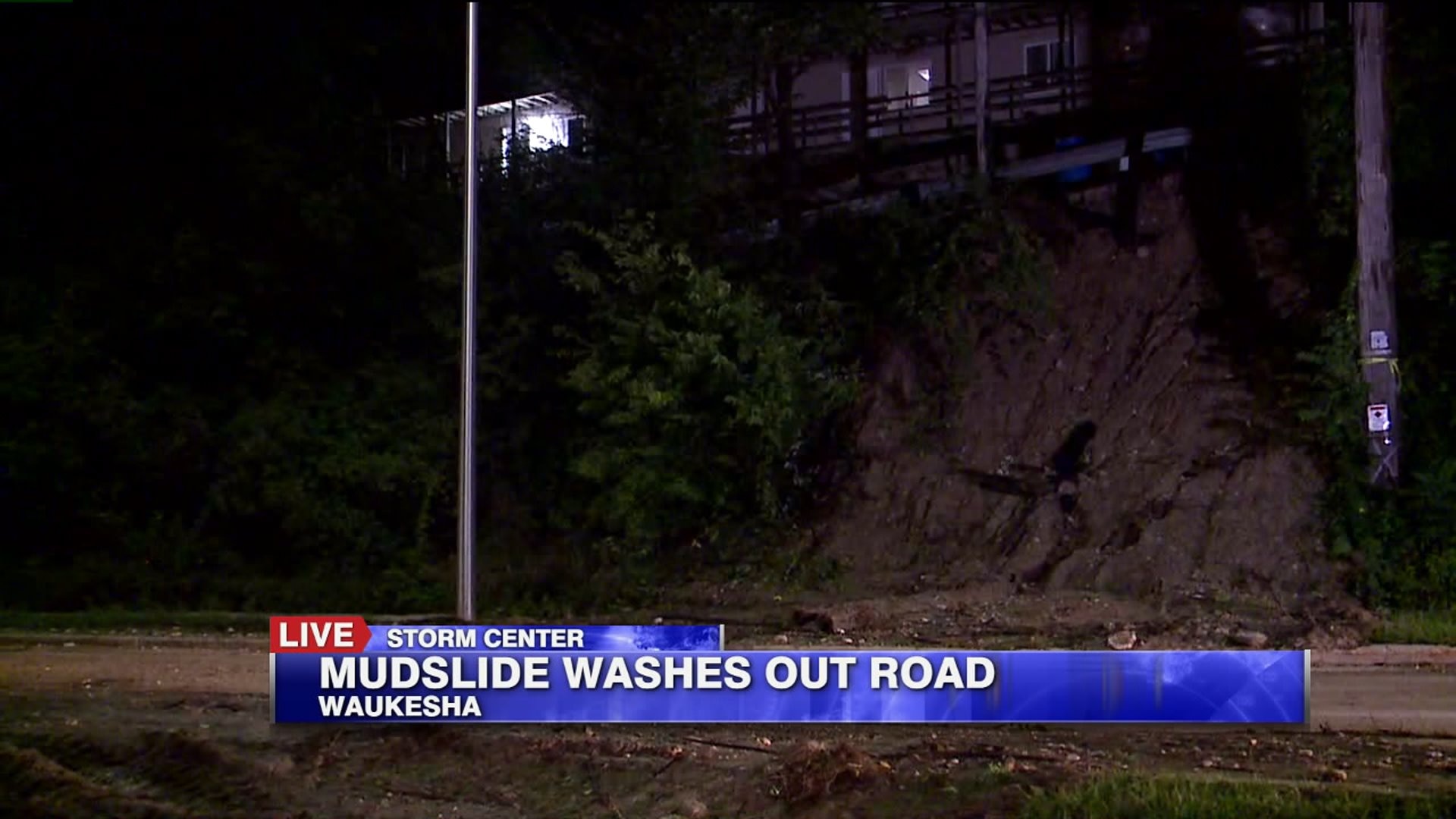 Mudslide washes out road