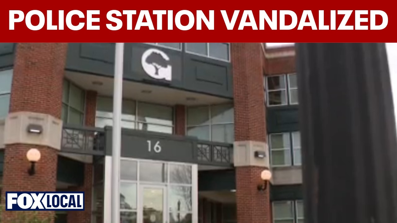 Police station vandalized in Gaithersburg, suspect sought