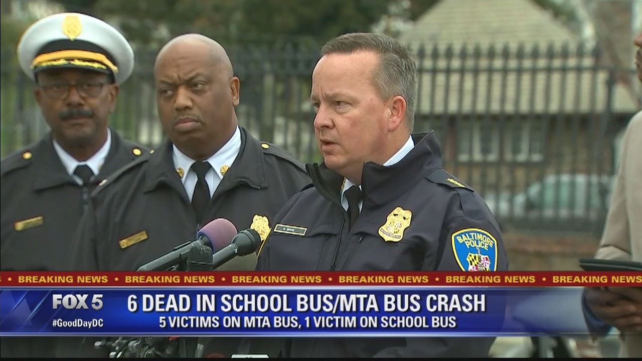 6 dead in school bus, MTA commuter bus crash