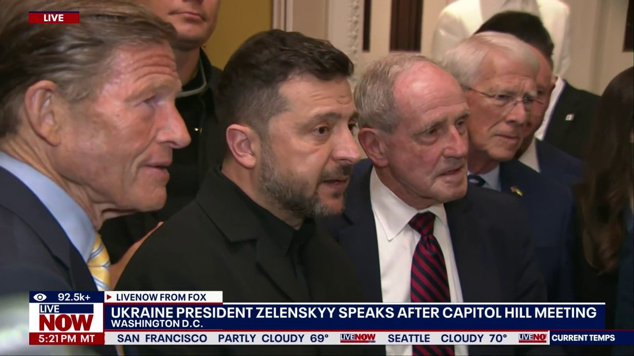 Ukraine’s Zelenskyy meets lawmakers on Capitol Hill 