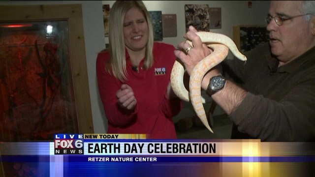 Laura has a blast playing with the animals at Retzer Nature Center