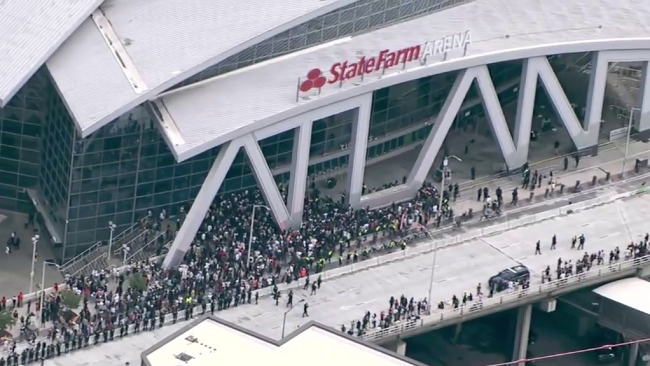 Hundreds gather for Kai Cenat's streamer event outside State Farm Arena
