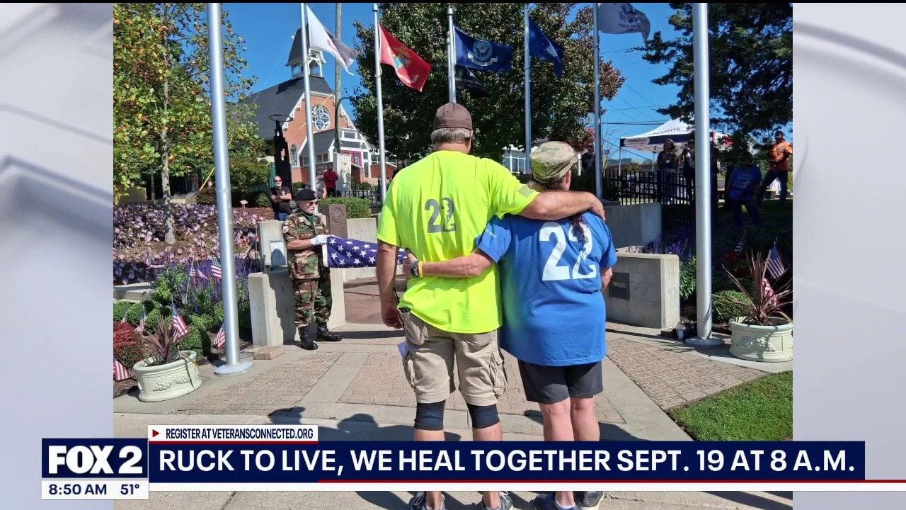 Volunteers come together for ruck march to save military vets from suicide