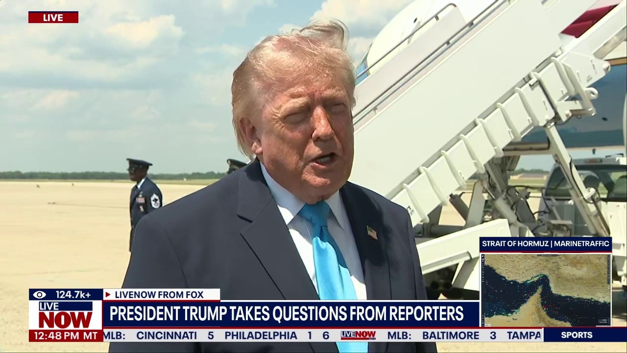Trump speaks to reporters after Academy address