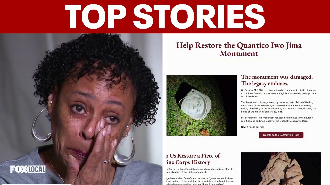 TOP STORIES | Mom sues Alexandria over son's in-custody death; WWII monument vandalized at Quantico