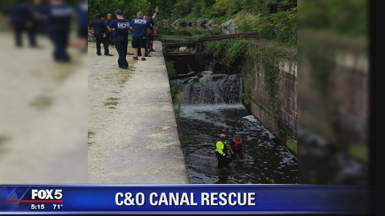 Woman rescued after falling into Chesapeake and Ohio Canal