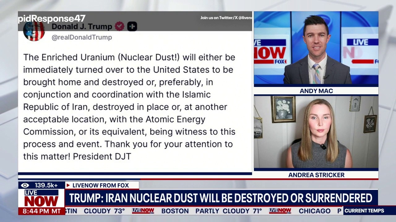 Trump says outlines plan for Iran's nuclear dust