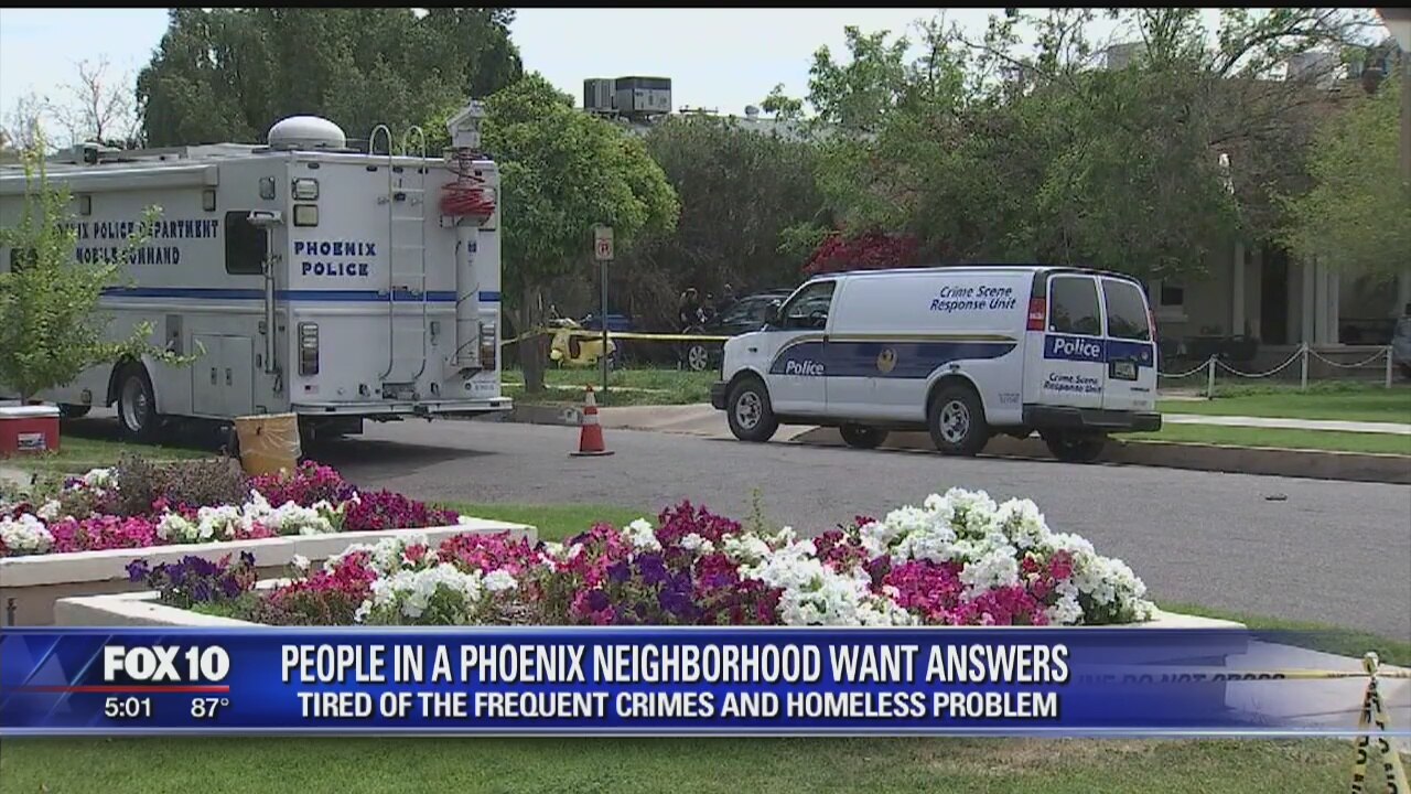 Residents in Phoenix neighborhood want answers to crime, homeless problems