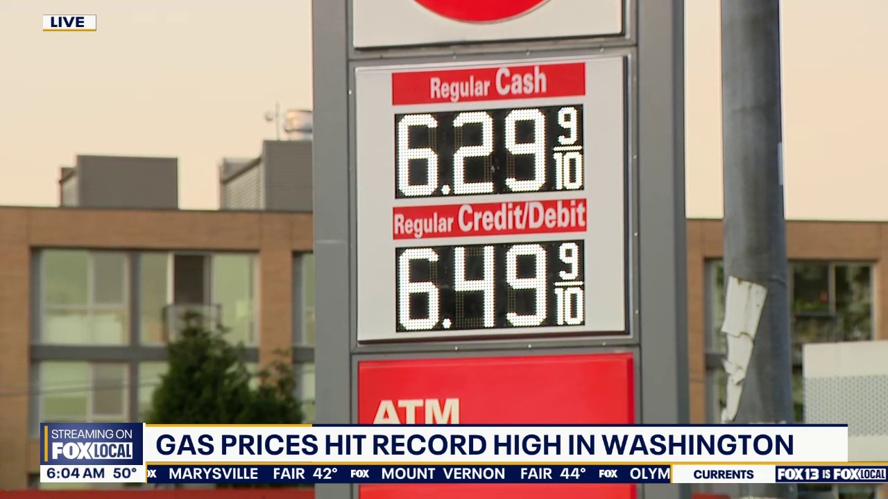 Gas prices hit record high in Washington