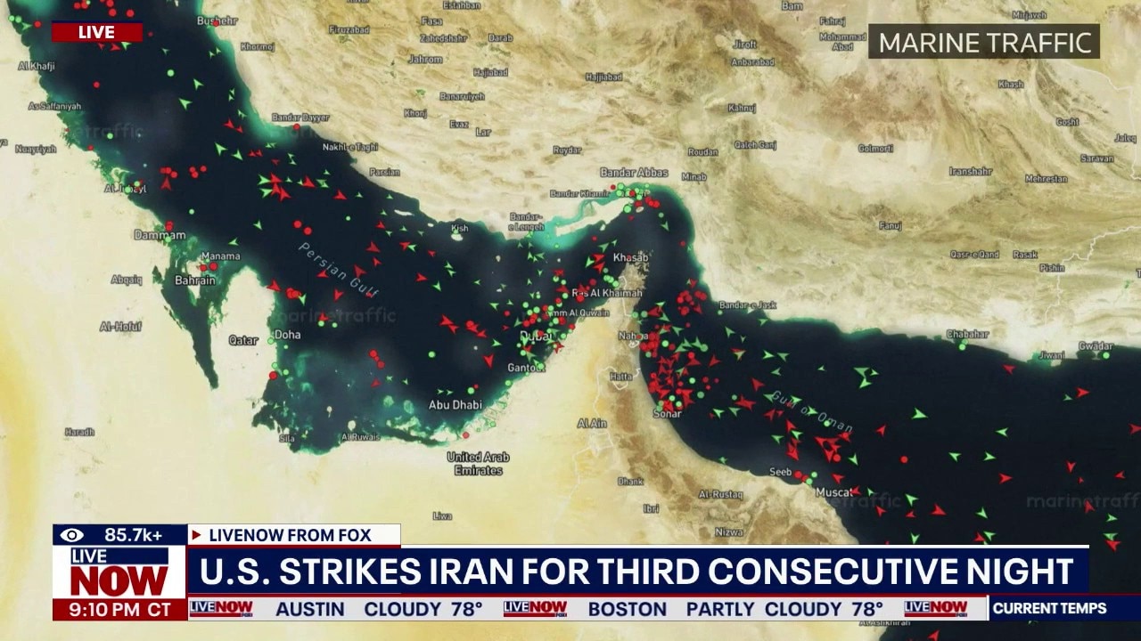U.S. strikes Iran for third consecutive night