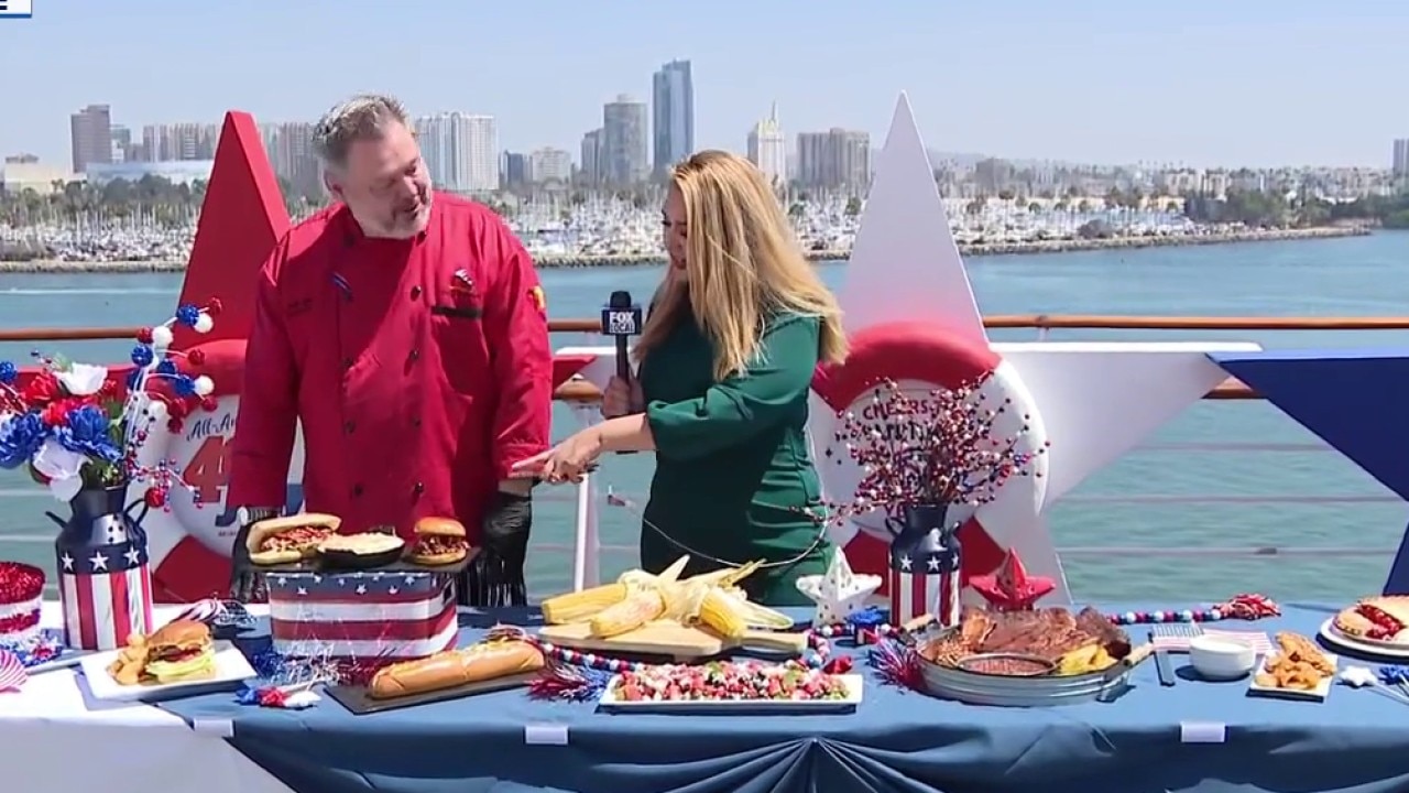 'Cheers to America's 250 years' on the Queen Mary
