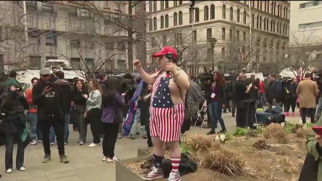 Trump's NYC arraignment: Protesters gather against the former president