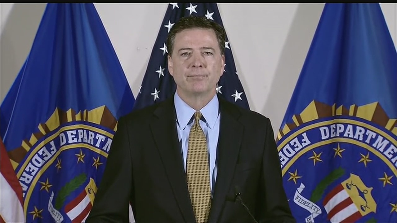 FBI Dir: No criminal charges in Clinton e-mails