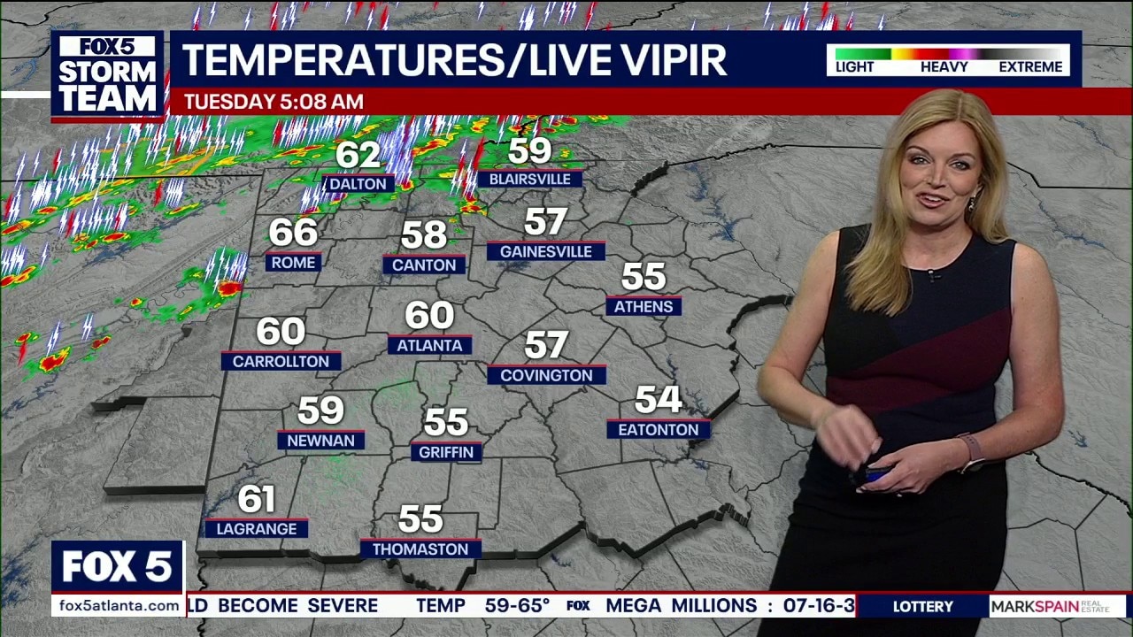 Storms rolling into North Georgia