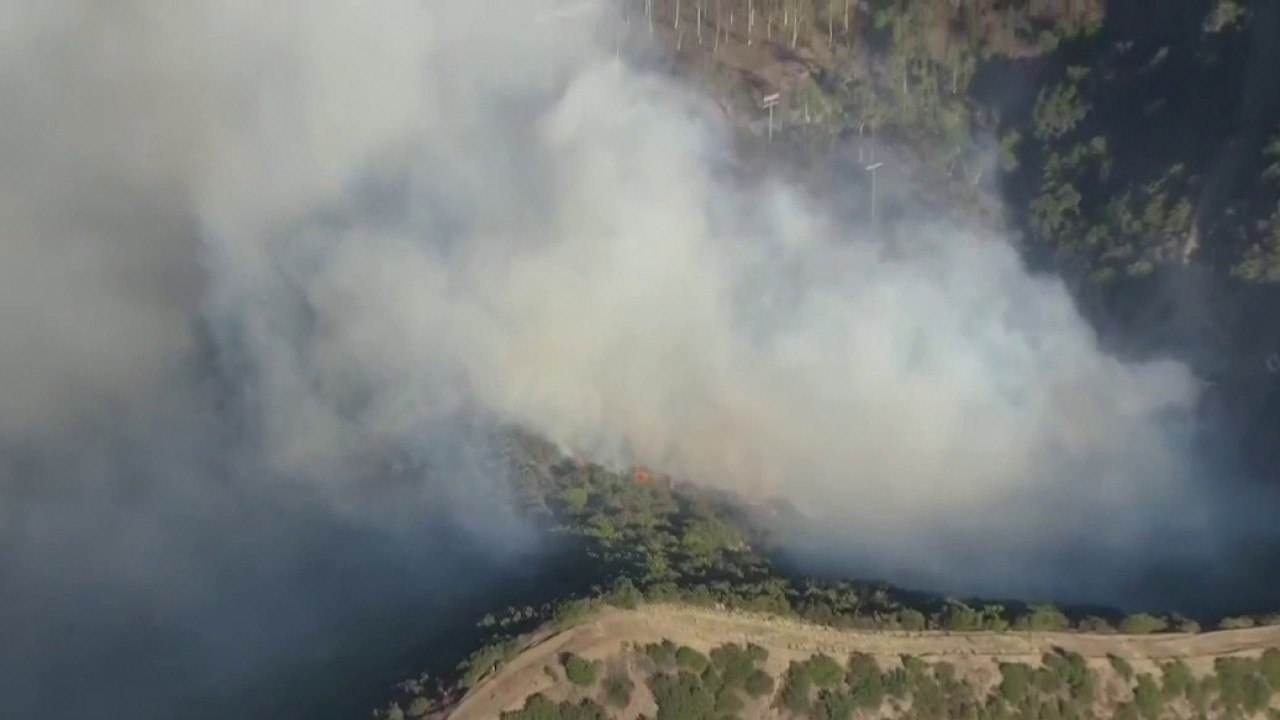 Getty Fire breaks out; Smoke visible along freeway