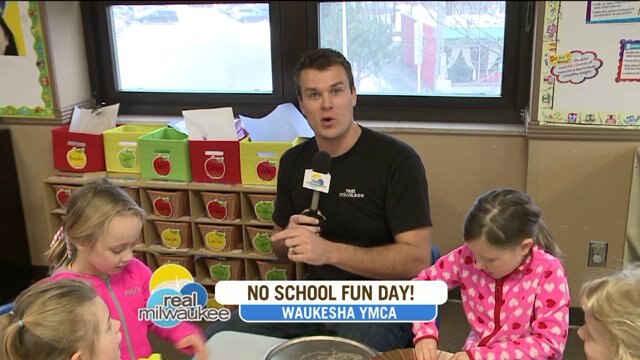 Chip learns about "No School Fun Day" at Waukesha YMCA