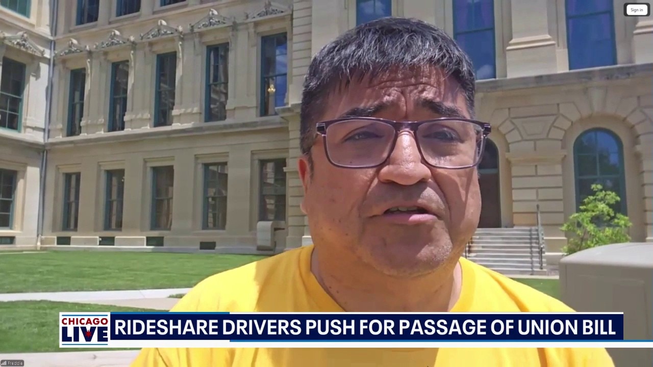 Rideshare drivers rally in Springfield to push Illinois union bill | ChicagoLIVE