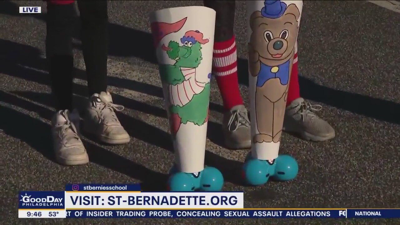 St. Bernadette School hosts Phillies pep rally, robot race