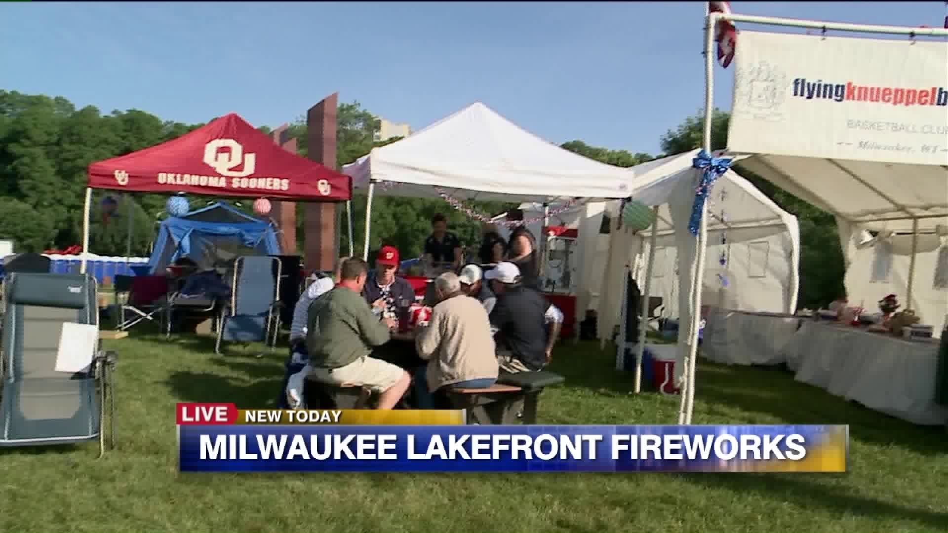 Crowds gather for fireworks