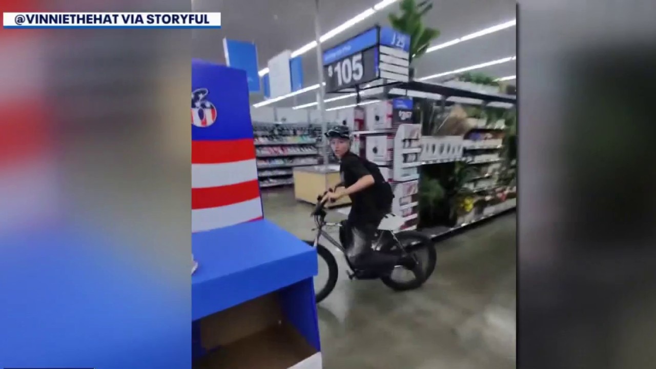 E-bikers storm Walmart, nearly hit girl in OC