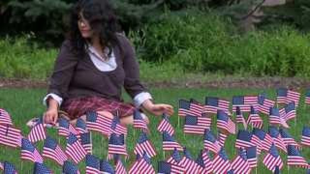 College students honor fallen with display of flags