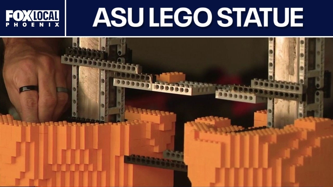 ASU professor builds giant Lego Sparky mascot