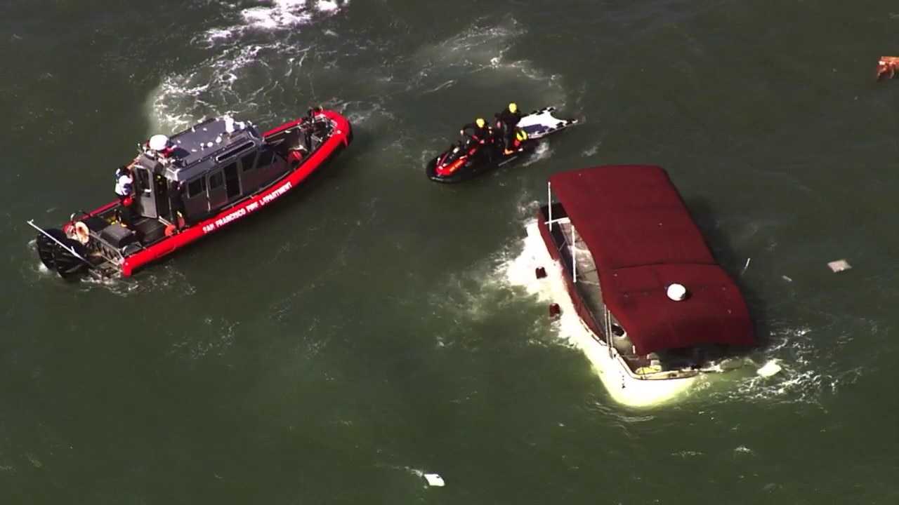 Boat rescue near San Francisco's Alcatraz Island