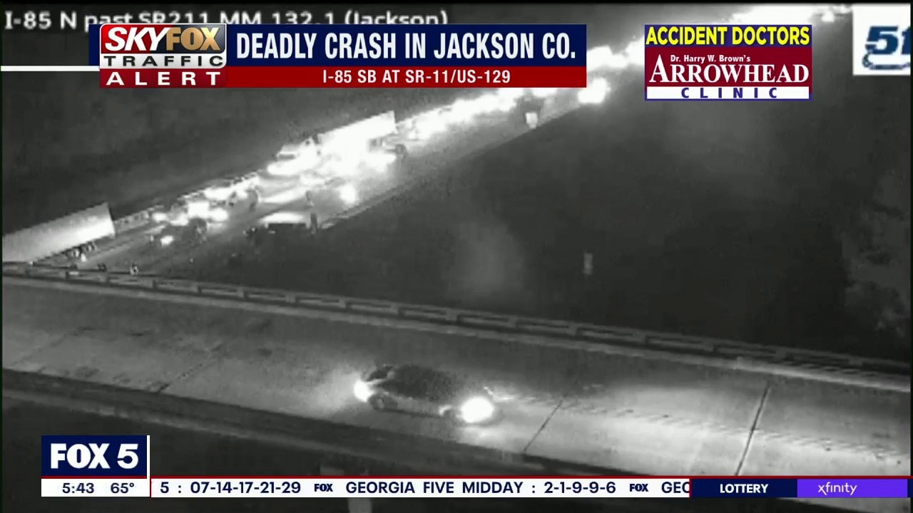 Deadly crash in Jackson County on I-85