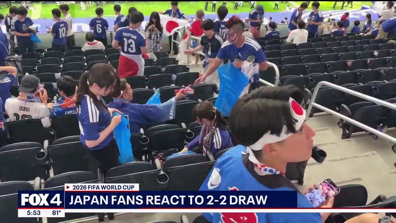 Japanese fans clean Dallas Stadium after World Cup opener against Netherlands