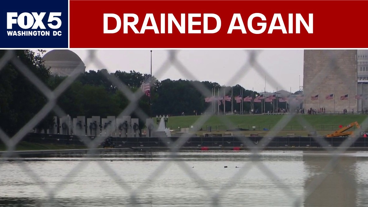 Reflecting pool being drained again for more repairs